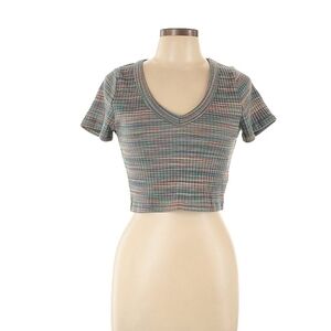 Madewell Plaid V-Neck Crop Top - Multicolor